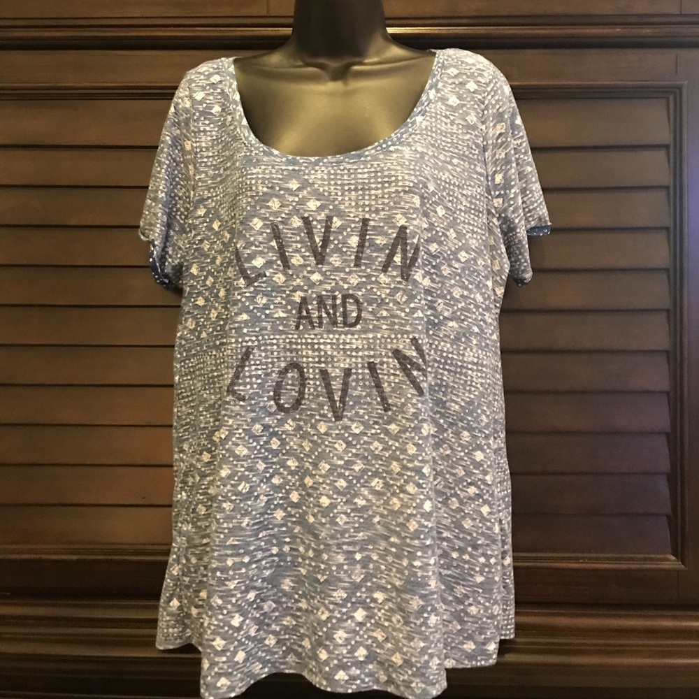 COPY - Maurices - heathered graphic tee (demim color)